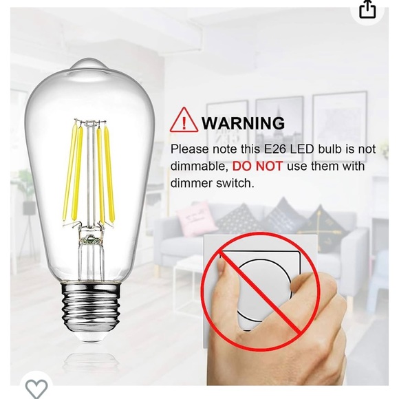 Ascher Vintage LED Edison Bulbs 4000k Natural Daylight White - Picture 3 of 5